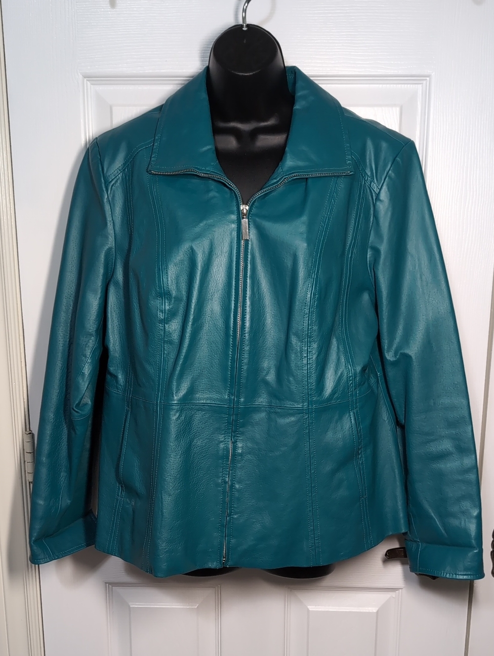Vintage Guillaume Teal Genuine Leather Jacket | Size Large